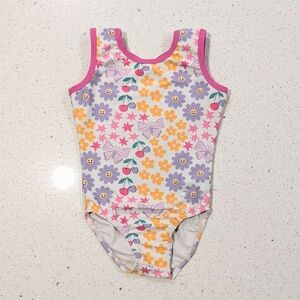 CUTE Destira Gymnastics Dance Leotard CXS Extra Small Keyhole FLORAL Ultra SOFT